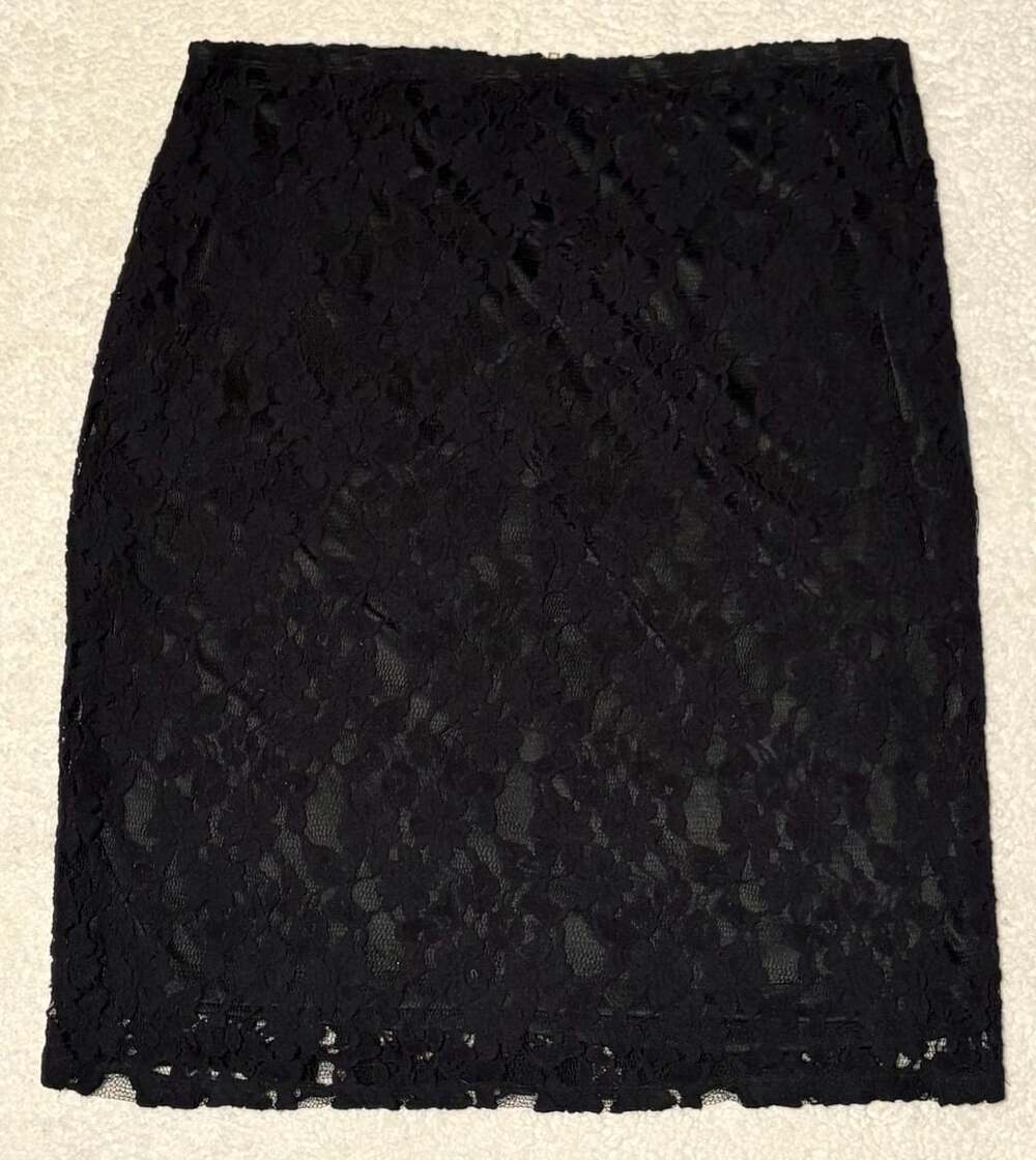 Xhilaration Lace Pencil Skirt Size XXL Black Cotton Blend Lined